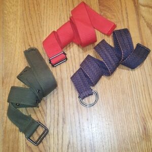 Set of 3 Boys' Canvas Woven Cotton Belts